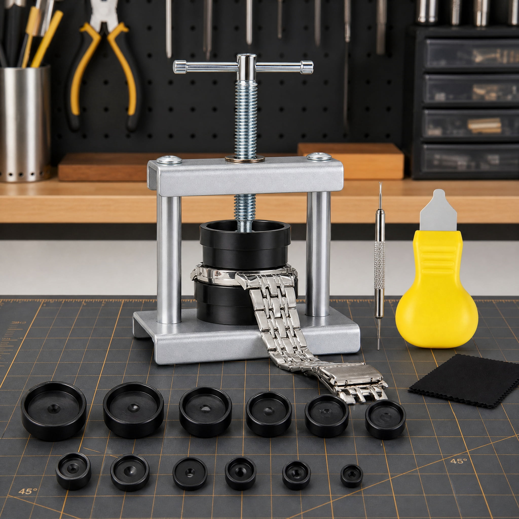 Watch Loading Tools VAETTLO Professional Watch Press Tool Kit with 12 Dies, for 16-50mm ...