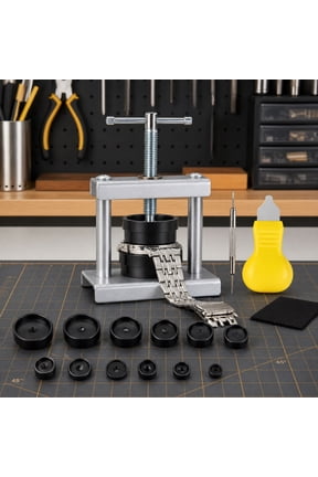 Professional Watch Press Tool Kit with 12 Dies, for 16-50mm Round Watch Back Case Closer & Battery Replacement