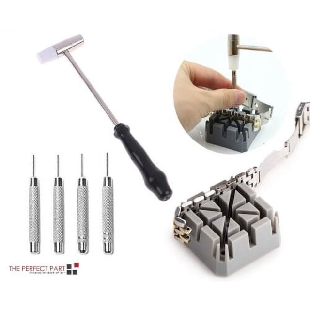 Watch Repair Band Link Remover Tool Kit Hammer Punch Pins Watch Strap
