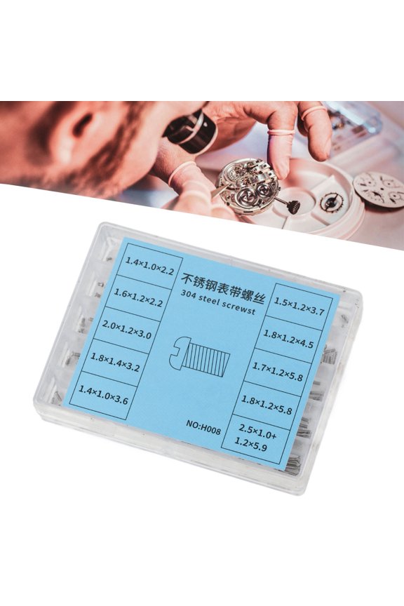 Watch Repair Screw Kit, 304 Stainless, Various Sizes, Ideal For Watchmakers