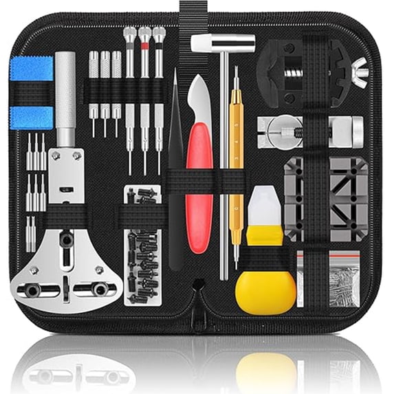 Watch Repair Tool Kit 147 PCS Professional Spring Bar Watch Band Link Pin Tools Set,Watch Repair Kit with Carrying Case,Band, Strap, Link Pin, Spring Bar, Back Remover & Replacement