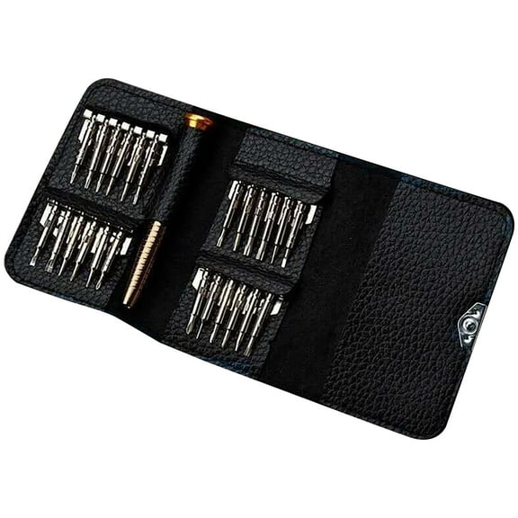 Watch Screwdriver Set 25 in 1 Multi-Function Combination with Leather Case, Magnetic Screwdriver Set for Electronics Repair