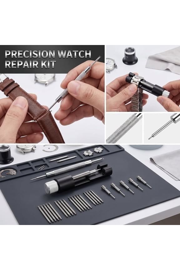 Watch Sizing Tool Kit, Premium Watch Link Removal Kit with Link Remover Tool for Watches, to Disassemble Watch Band Links and Adjust Watch Bracelet Tightness, Includes 28Pcs