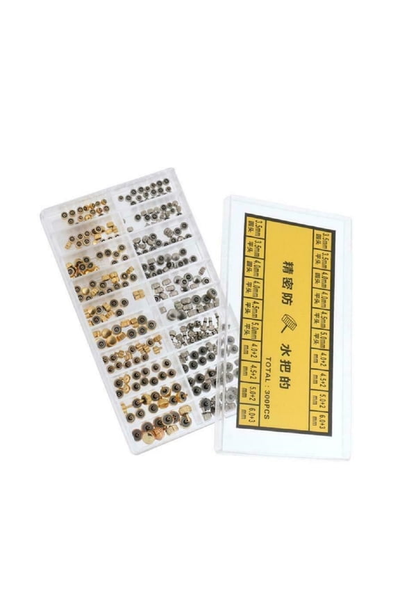 Watch Stem Crown Repair Replacement Parts Tool Set With Waterproof Circle Rings, 10 sizes