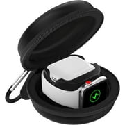 Watch Storage Box Compatible with A Watch Series 9/8/7/6/5/4/3/2/1/SE, Portable Protective Travel Bag Fit Watch 38mm 40mm 41mm 42mm 44mm 45mm and Earbuds Pro/3/2/1 Charging Case Station Dock