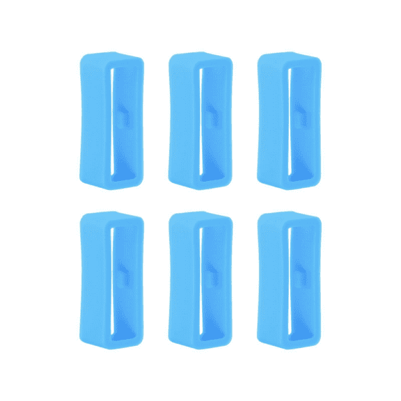 Watch Strap Buckle Rubber,Silicone Watch Strap Holder Loop Watch Strap Keeper Silicone Replacement Watch Band Loop for Smart Sport Watches 24mm 6PCS Sky Blue