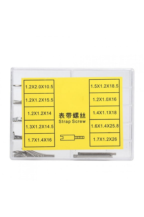 Watch Strap Screw, Watch Accessories Watch Screw Strap Watch Repair Screw, Metal 10 Sizes Watch Band Strap Screw Set Watch Repair Tool Accessories with Storage Box[100Pcs]