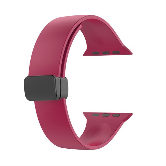 Watch Strap for Iwatch Waterproof Sweat-proof Solid Color Silicone Magnetic Folding Buckle Wristband