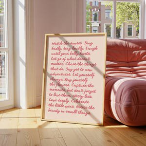 Watch The Sunset Quote Poster, 16x24 UNFRAMED
