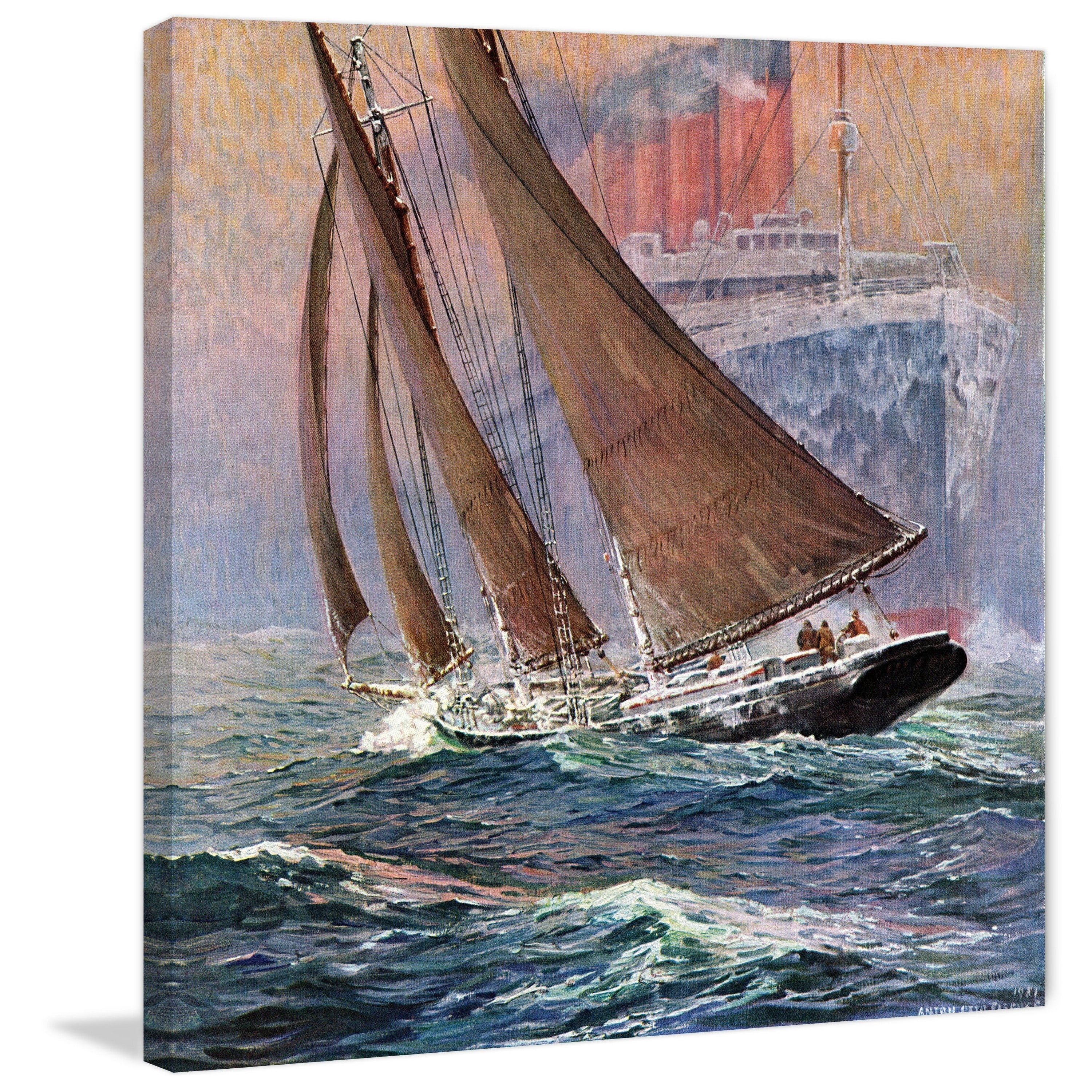 "Watch Those Waves!" Painting Print on Wrapped Canvas