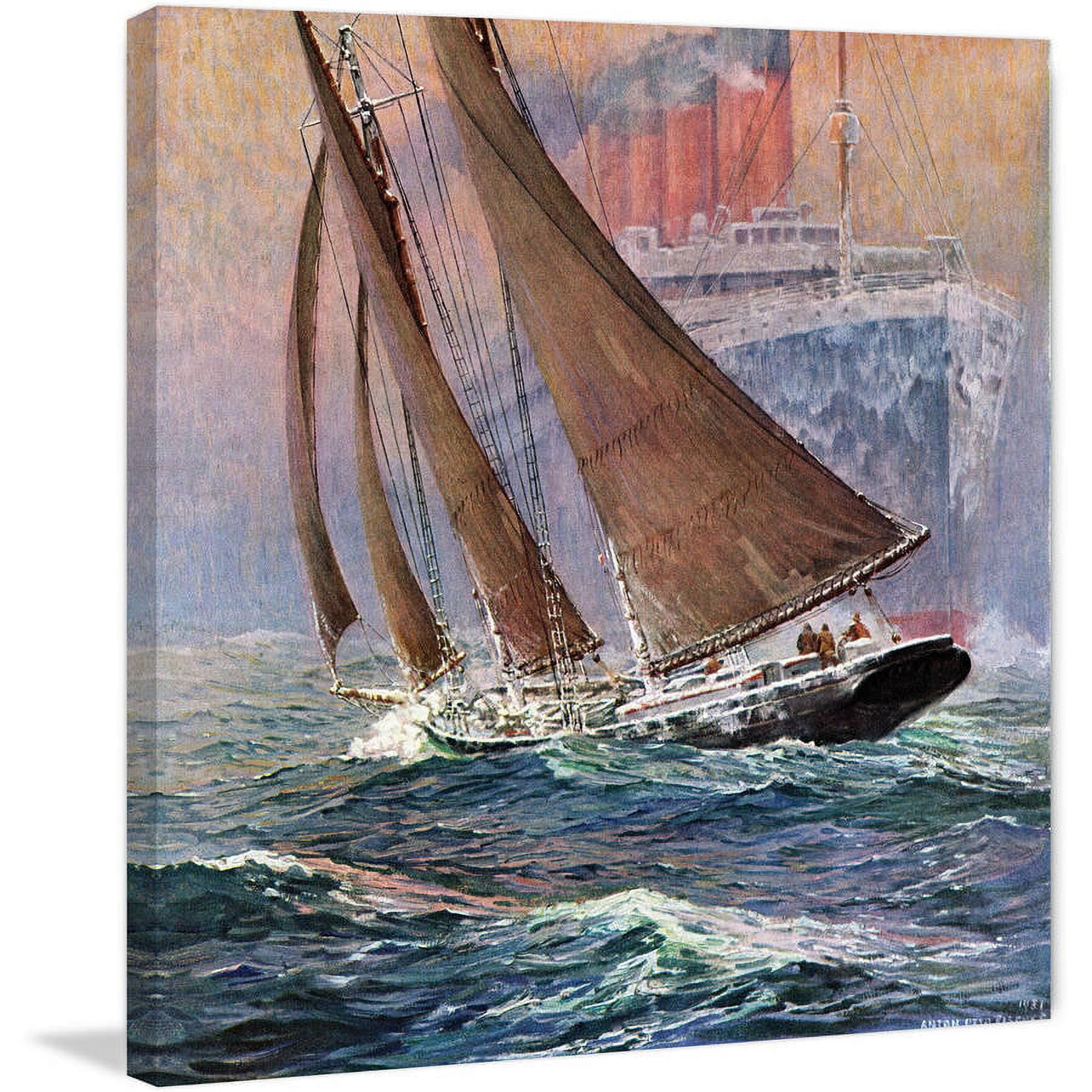 "Watch Those Waves!" Painting Print on Wrapped Canvas