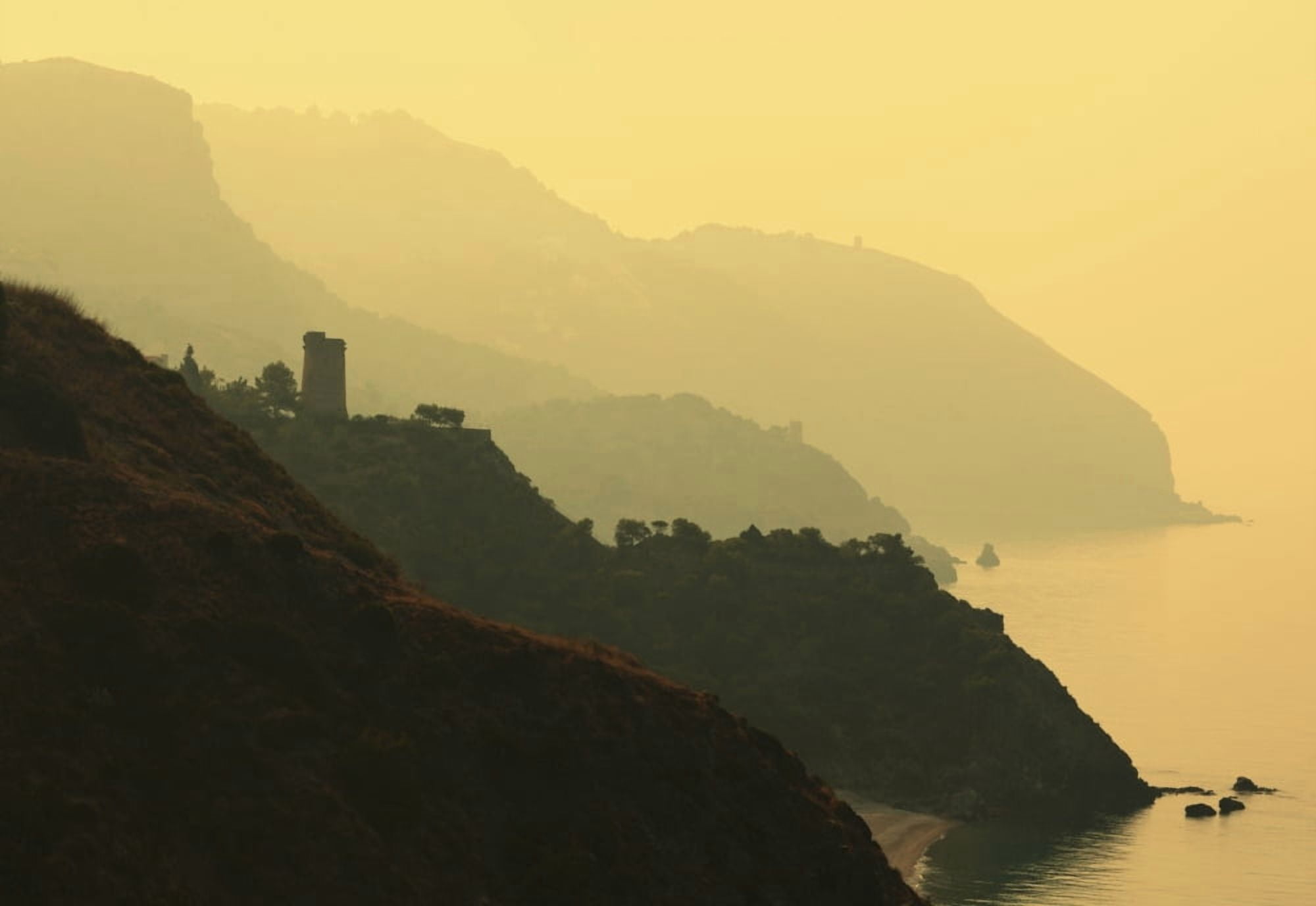 Watch Towers On The Maro-Cerro Gordo Cliffs Between Maro In Malaga Province And La Herradura Granada Province Spain Canvas Art - Ken Welsh Design Pics (36 x 24)