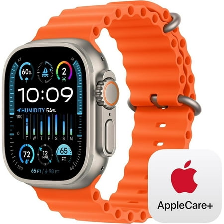 Watch Ultra 2 GPS + Cellular 49mm Titanium Case with Orange Ocean Band MREH3LL/A