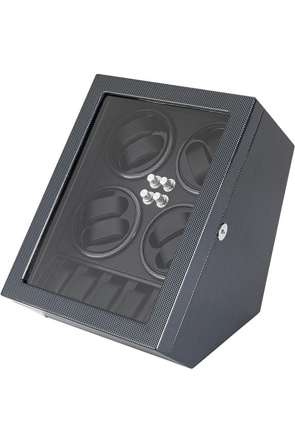Watch Winder Automatic Soft Flexible Watch Pillows 8 Winding Spaces with Built-in Illumination and 5 Display Storage Spaces Watch Winder with 4 Rotation Modes