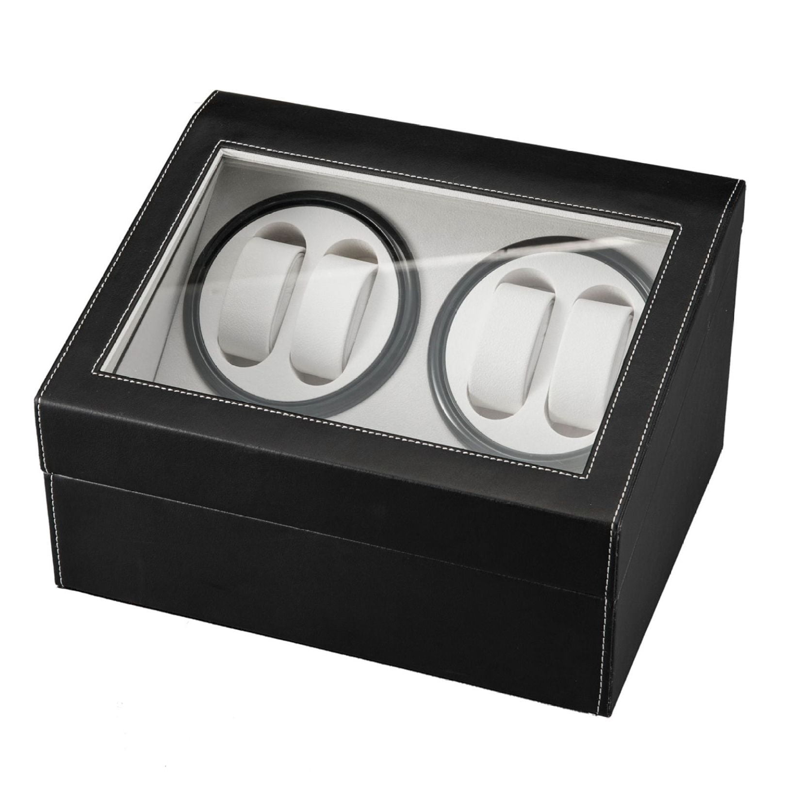 Watch Winder Box, Black Leather Automatic Watch Display Case - 4/6 ...