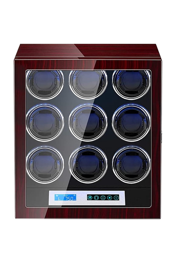 Watch Winder,Piano Finish with High-Gloss Lacquer,Upgraded Adjustable Watch Pillows,Powered by Quiet Japanese Mabuchi Motor with LCD Touch Screen and Remote Control