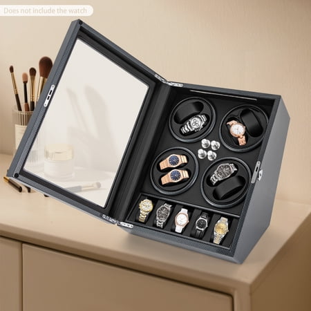 Watch Winder, Soft Flexible Watch Pillows Automatic Watch Winder Box, 8 Winding Spaces with Built-in Illumination