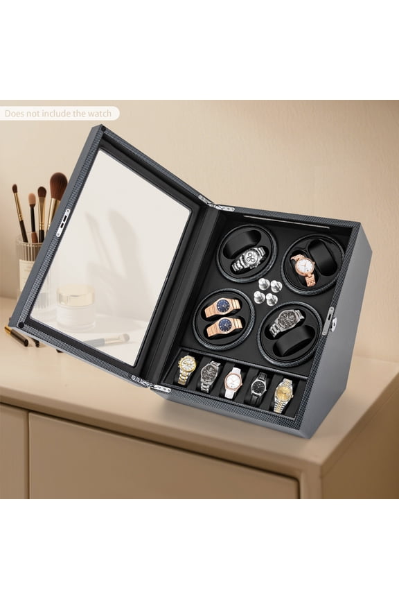 Watch Winder, Soft Flexible Watch Pillows Automatic Watch Winder Box, 8 Winding Spaces with Built-in Illumination