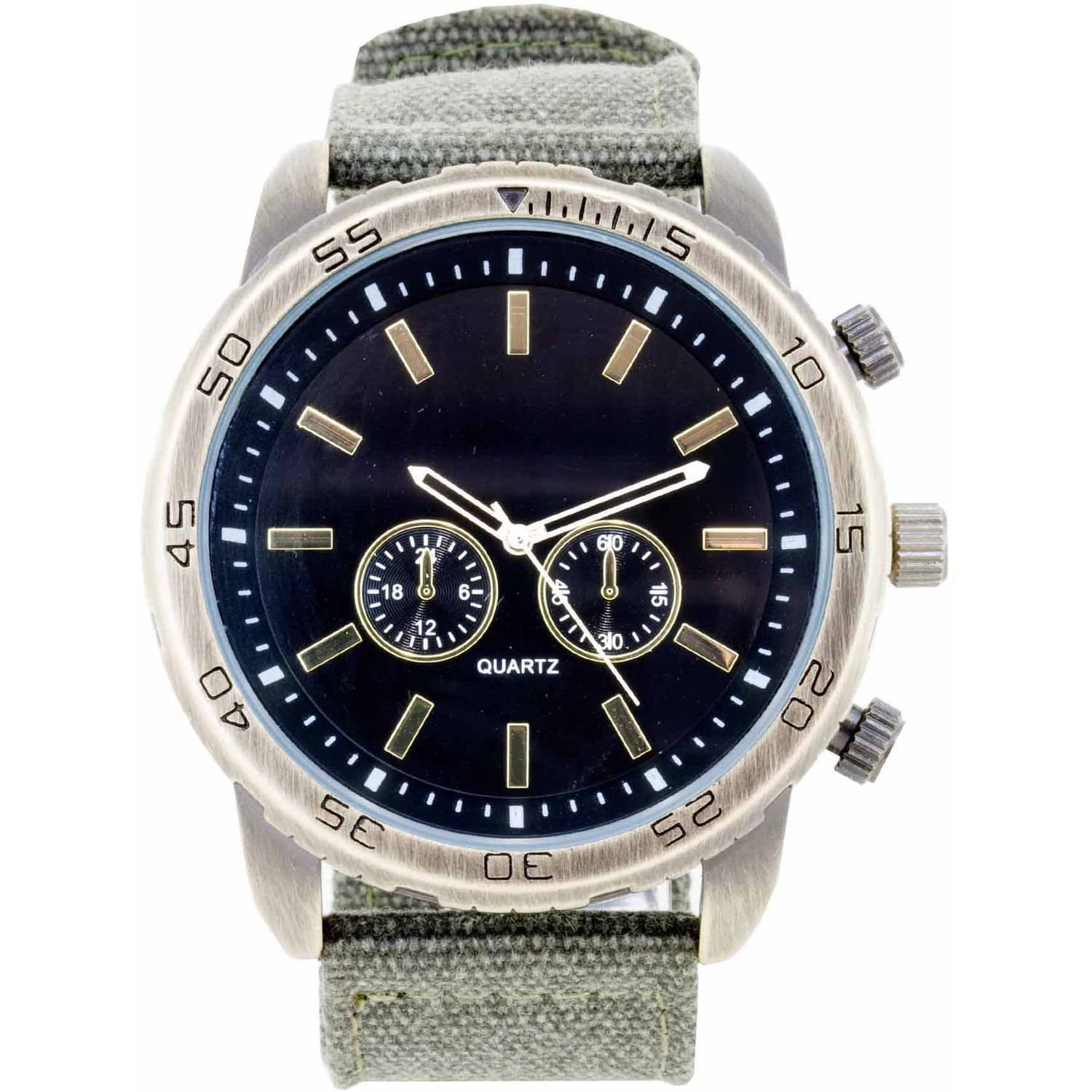 Watch Womens Bronze Canvas Watch with Bronze Faux Leather Band - 8868WM