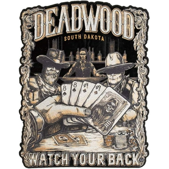 Watch Your Back Dead Mans Hand Deadwood Souvenir Patch, Large Size