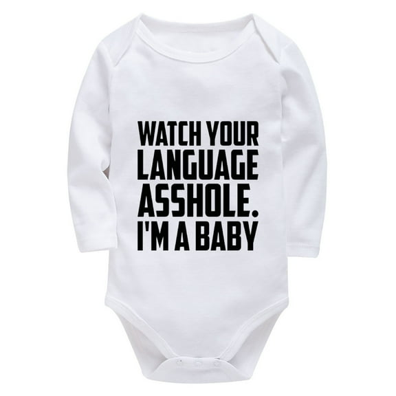 Watch Your Language I'm A Baby Baby Outfits for Girls Long Sleeve Home from The Hospital Outfit Boy White Boy Going Home Out