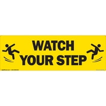 Watch Your Step Non-Slip Floor Marker | 12 Pack of 6" X 18" Vinyl Decal | Protect Your Business, Work Place & Customers |  Made in The USA