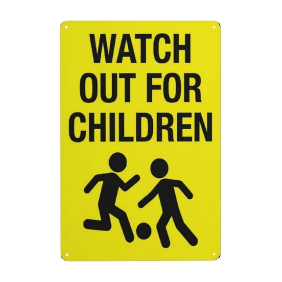 Watch for Children Sign Metal Aluminum Signs Warning Metal Sign Vintage Sign Wall Decor for Home Farm Bar Coffee Shop Club Decoration 8x12 Inch
