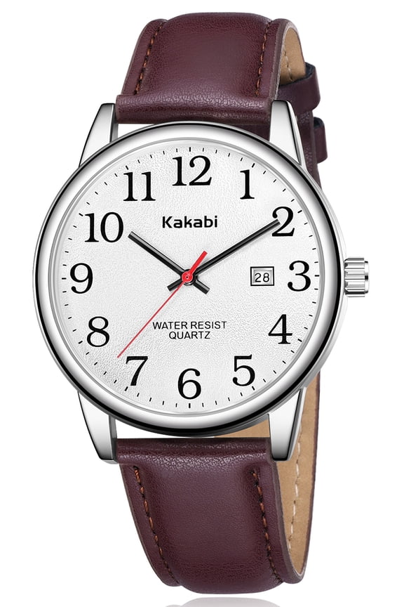 Watch for Men,Analog Quartz Waterproof Wristwatch with Date and Leather Band,Casual Fashion Mens Watches Gift for Man