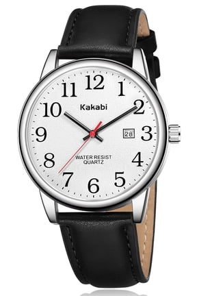 Watch for Men,Analog Quartz Waterproof Wristwatch with Date and Leather Band,Casual Fashion Mens Watches Gift for Man