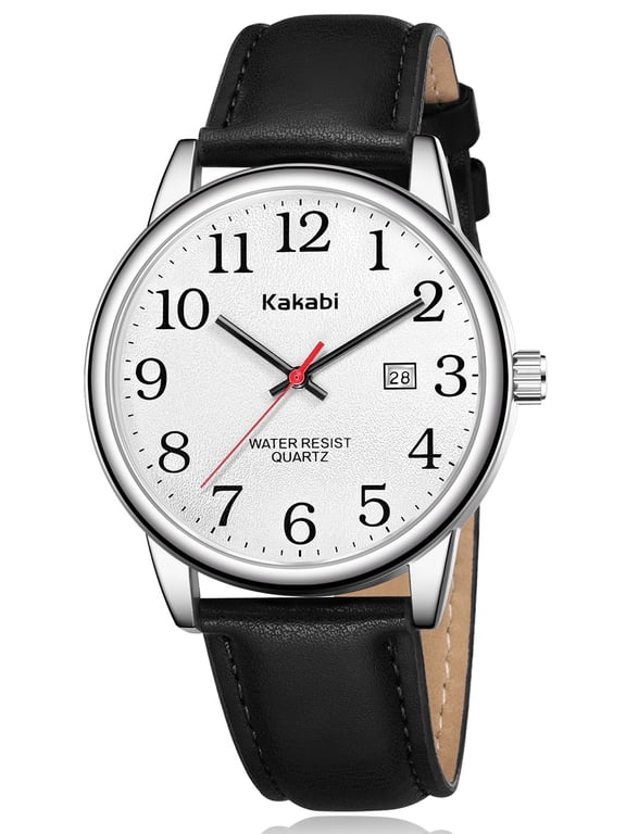 Watch for Men,Analog Quartz Waterproof Wristwatch with Date and Leather Band,Casual Fashion Mens Watches Gift for Man