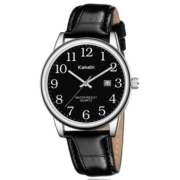Watch for Men,Analog Quartz Waterproof Wristwatch with Date and Leather Band,Casual Fashion Mens Watches Gift for Man