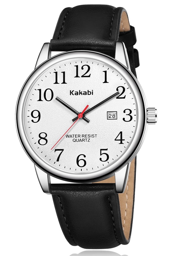 Watch for Men,Analog Quartz Waterproof Wristwatch with Date and Leather Band,Casual Fashion Mens Watches Gift for Man