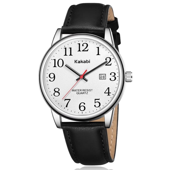 Watch for Men,Analog Quartz Waterproof Wristwatch with Date and Leather Band,Casual Fashion Mens Watches Gift for Man