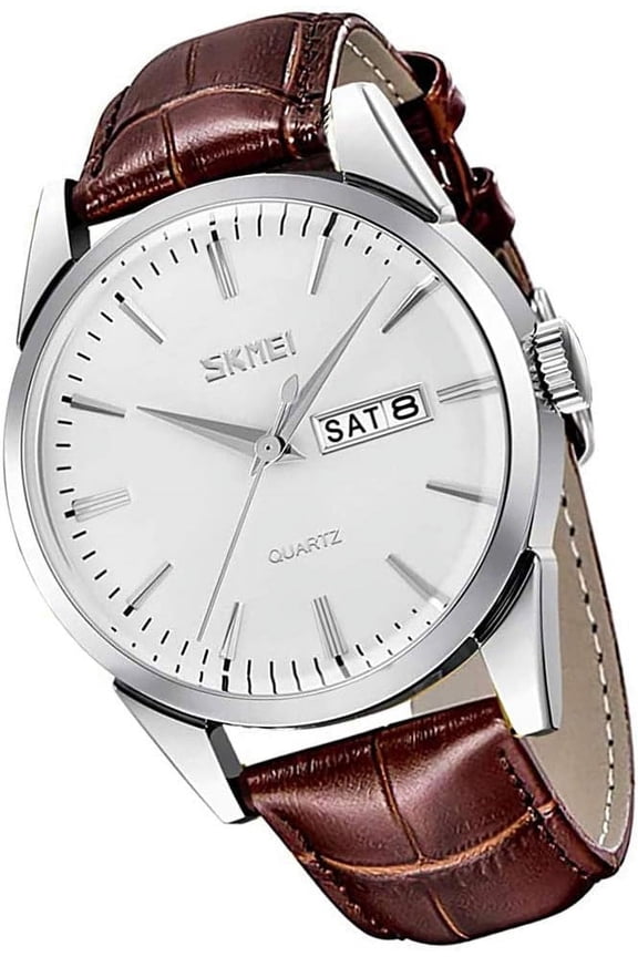 Watch for Men Business Dress Classic Fashion Casual Black Leather Quartz Analog Waterproof Calendar Date Light Simple Wrist Watches Dad Fathers Gifts