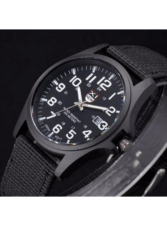 Watch for Men Date Stainless Steel Military Sports Analog Quartz Army Watch Wrist Watches