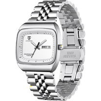 Watch for Men Luxury Casual Man Watches Waterproof Quartz Watch with Stainless Steel Strap,Rectangular Dial, Luminous Hands Birthday Gift for Men