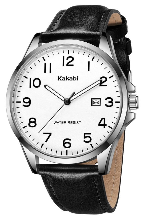 Watch for Men Minimalist Ultra Thin Wrist Watch Waterproof Quartz Analog Watch with Leather Strap -Gift for Men