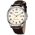 thumbnail image 1 of Watch for Men Minimalist Ultra Thin Wrist Watch Waterproof Quartz Analog Watch with Leather Strap -Gift for Men, 1 of 7