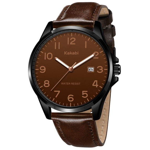 Watch for Men Minimalist Ultra Thin Wrist Watch Waterproof Quartz Analog Watch with Leather Strap -Gift for Men