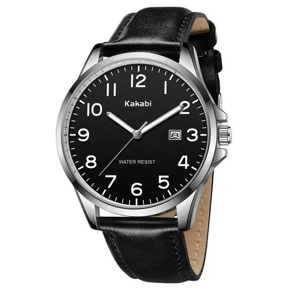 Watch for Men Minimalist Ultra Thin Wrist Watch Waterproof Quartz Analog Watch with Leather Strap -Gift for Men