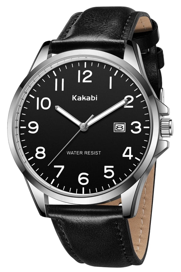 Watch for Men Minimalist Ultra Thin Wrist Watch Waterproof Quartz Analog Watch with Leather Strap -Gift for Men