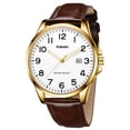 thumbnail image 1 of Watch for Men Minimalist Ultra Thin Wrist Watch Waterproof Quartz Analog Watch with Leather Strap -Gift for Men, 1 of 7