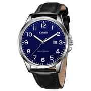 Watch for Men Minimalist Ultra Thin Wrist Watch Waterproof Quartz Analog Watch with Leather Strap -Gift for Men