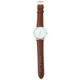 thumbnail image 1 of REOFLYUP Wristwatch Men Silver Case White Dial Brown Strap 1Pc 9.4X1.6In, 1 of 6