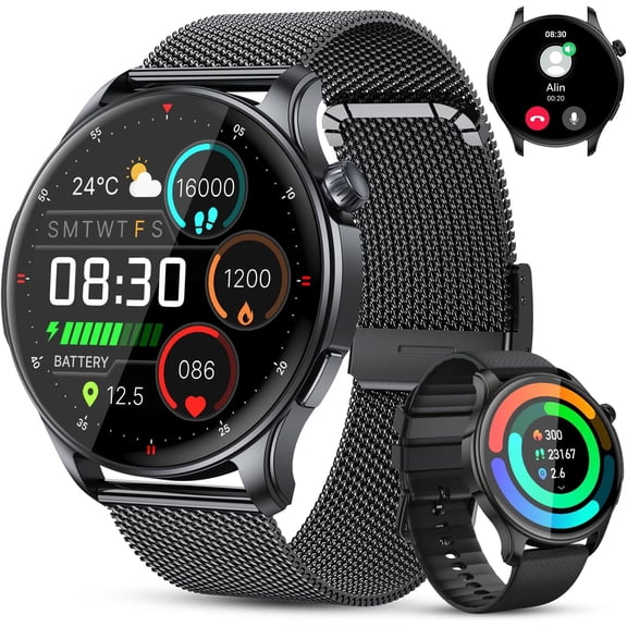 Watch for Men Women Fitness: Make Answer Call Running Digital Mens Watches Smartwatch Phone Compatible Step Pedometer Sleep SpO2