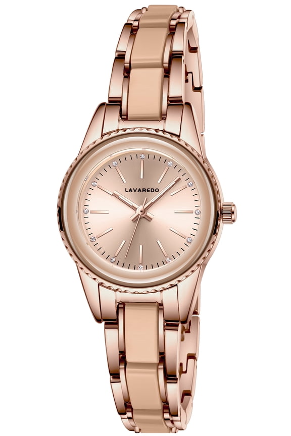 Watch for Woman Minimalist Diamond-Accented Watch with Quartz Movement, Rose Gold Stainless Steel Band Waterproof watch for Woman Perfect Gift