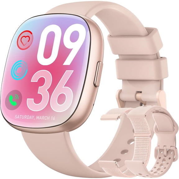 Watch for Women Fitness : Fitness Watch with Blutooth Call 24/7 SpO2 Sleep IP68 120+ Mode Activity Compatible Phones (3 Bands)