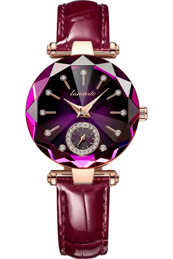 Watch for Women Round Quartz Waterproof Wristwatches Luxury Jewelry Design Watches Leather Band Ladies Watch Gift for Women