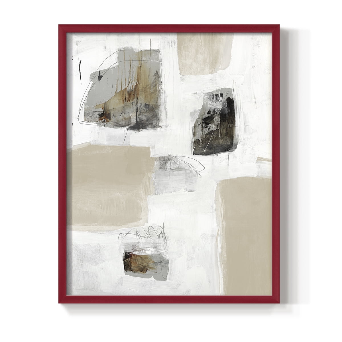 Watch from the Window II V30 Framed Print in Red Solid Wood 11 x 14 Framed Print
