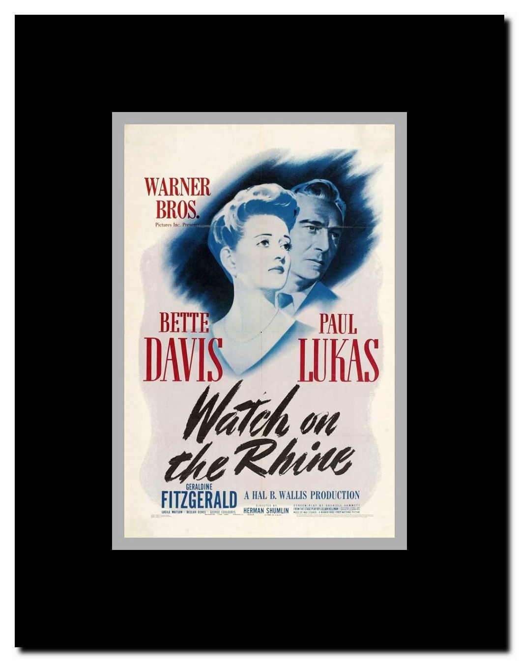 Watch on the Rhine Framed Movie Poster